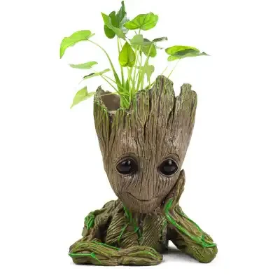 Groot-maceta de flores de PVC, soporte para bolígrafos, maceta para flores, regalos de promoción